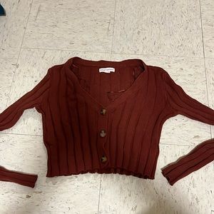 Rusted orange cropped sweater from Aeropostale